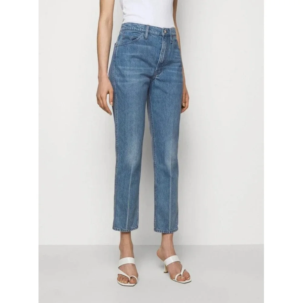 FRAME DENIM LE ITALIEN STRAIGHT JEANS - PURE BLUE‎ SIZE 24 - Picture 3 of 12